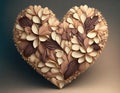Heart shape made of flower petals. Love concept Royalty Free Stock Photo