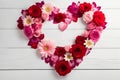 Heart shape made of flowers - Valentine day concept