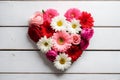 Heart shape made of flowers - Valentine day concept