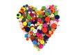 Heart shape made of haberdashery buttons Royalty Free Stock Photo