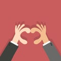 Heart shape made with hands business hand. Royalty Free Stock Photo