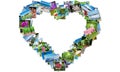 The heart shape made of nature photos