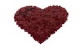 Heart Shape Made Of Red Glitter Confetti Isolated On White Royalty Free Stock Photo