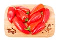 Heart shape made of red hot peppers isolated on white background Royalty Free Stock Photo