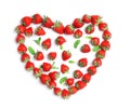 Heart shape made of ripe red strawberries Royalty Free Stock Photo