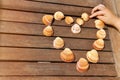 Heart shape with sea shells Royalty Free Stock Photo