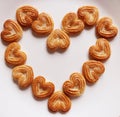 Heart shape made with heart shaped cookies Royalty Free Stock Photo