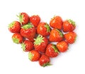 Heart shape made of strawberries Royalty Free Stock Photo
