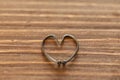 Heart Shape Made of Two Fish Hooks Royalty Free Stock Photo