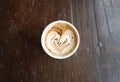 Heart shape on the mocha coffee