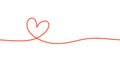 Heart shape mono line. Hand drawn calligraphic element. Flourish clipart. Royalty Free Stock Photo