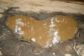 Heart Shape Mud Hole Royalty Free Stock Photo