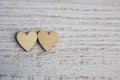 Heart shape from natural tree.Love theme concept with wooden hearts for Valentine`s background and love theme. Royalty Free Stock Photo