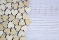 Heart shape from natural tree.Love theme concept with wooden hearts for Valentine`s background and love theme. Royalty Free Stock Photo