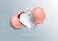 Heart shape on paper craft with egg Royalty Free Stock Photo