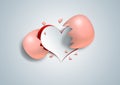 Heart shape on paper craft with egg Royalty Free Stock Photo