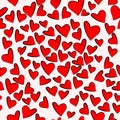 Red heart shape pattern random repeat vector background Royalty Free Stock Photo