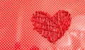 Heart shape on a red background