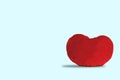 Heart shape red fluffy soft pillow or cushion for Valentine`s day love Royalty Free Stock Photo