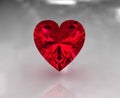 Heart shape red garnet stone