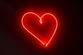 Heart shape red neon lights Royalty Free Stock Photo