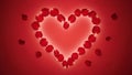 Heart shape with red rose petals Royalty Free Stock Photo