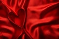 Valentines Day Background, Heart Red Silk Fabric, Wedding Love