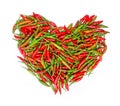 Heart shape of red spicy chili Royalty Free Stock Photo
