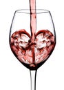 Heart shape from red wine Royalty Free Stock Photo