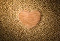 Heart shape rice on paddy Royalty Free Stock Photo