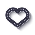 Heart shape road icon. Infographic template. EPS 10 Royalty Free Stock Photo
