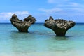 Heart shape rocks at the beach of Kouri Island, Okinawa