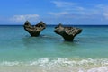 Heart shape rocks at the beach of Kouri Island, Okinawa
