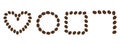 Heart shape Round Square and Top Corner Frame Border Of Coffee Beans Copy space Template Set Bundle Royalty Free Stock Photo