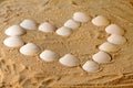 Heart shape from sea shells Royalty Free Stock Photo