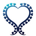 Heart Shape Shinny Blue Border Frame