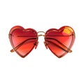Heart Shape Sun Glasses on Transparent Background - Ai Generated Royalty Free Stock Photo
