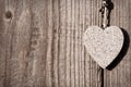 Heart shape symbol on wooden wall