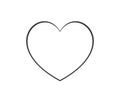 Heart shape thin line icon logo. Linear vector symbol on white background