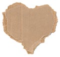 Heart shape torn piece of cardboard. Valentines greeting card element. 14th of February. Heart shape blank paper piece for Royalty Free Stock Photo