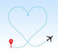 Heart shape track from plane Royalty Free Stock Photo