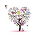 Heart Shape Tree With Toys For Baby Girl