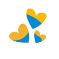 Heart shape ukranian flag Love Ukraine illustration