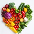 heart shape by various vegetables and fruit Royalty Free Stock Photo