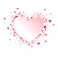 Heart shape vector pink hearts. Invitation Template Background Design, Greeting Card, Poster. Valentine Day. Royalty Free Stock Photo