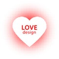 Heart shape vector red dots splash with white heart frame inside Royalty Free Stock Photo