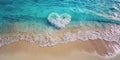 A heart shape is in the water near the shore Royalty Free Stock Photo
