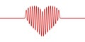 Heart shape wavy line, vector heartbeat hand drawn, concept health and healthy lifestyle