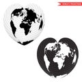 Heart shape world map Royalty Free Stock Photo