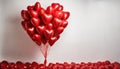 Air balloons for Valentine\'s Day. Heart-shaped balloons. Generated with AI